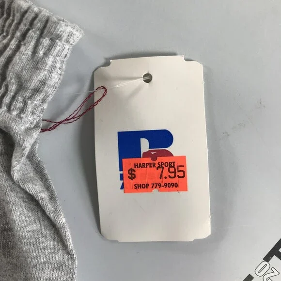 Russell Athletic Shorts Mens Large Gray Jersey Elastic Waist Drawstring Gym - Picture 5 of 11